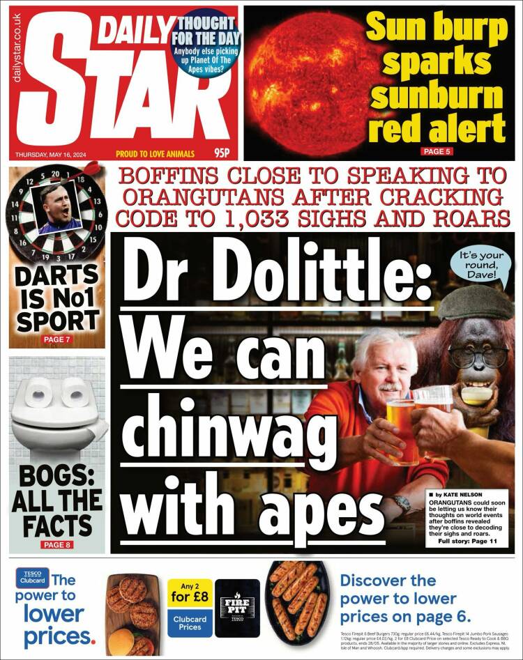 Portada de Daily Star (Reino Unido)