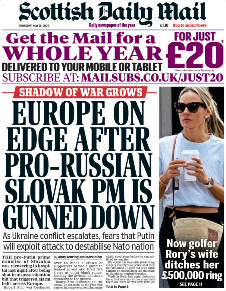 Portada de Scottish Daily Mail (Reino Unido)