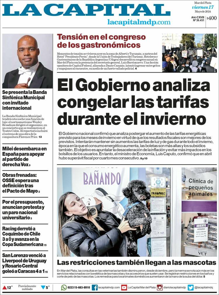 Portada de Diario La Capital - Mar del Plata (Argentina)