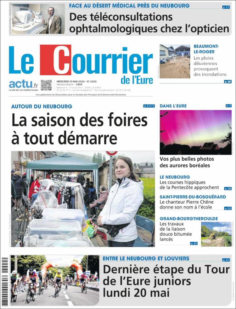 Portada de Le Courrier de l'Ouest (Francia)