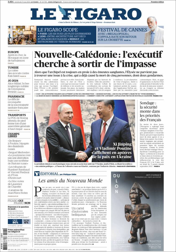 Portada de Le Figaro (Francia)