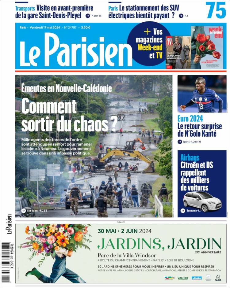 Portada de Le Parisien (Francia)