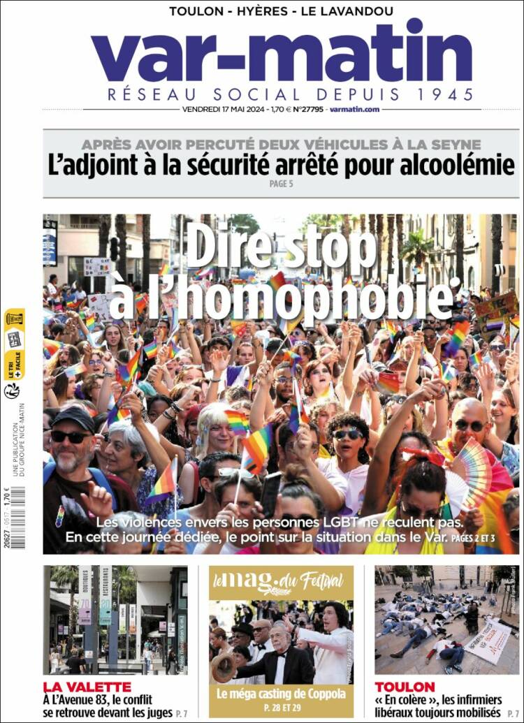 Portada de Var-Matin (Francia)