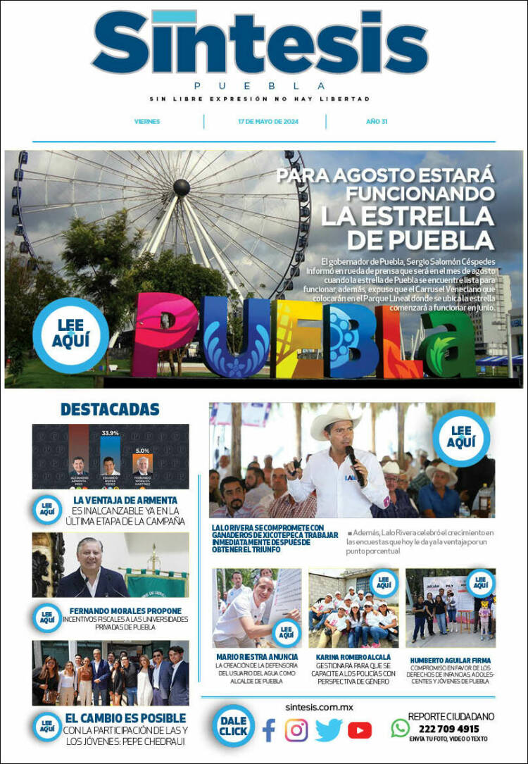 Portada de Síntesis - Puebla (M&eacute;xico)