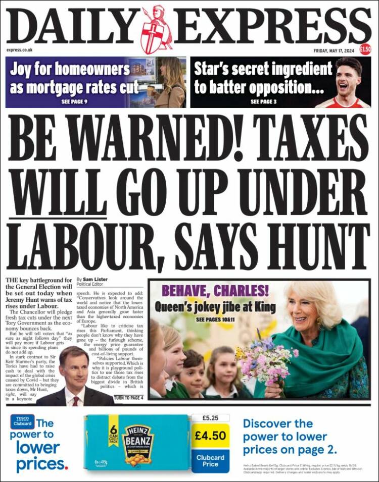 Portada de Daily Express (Reino Unido)