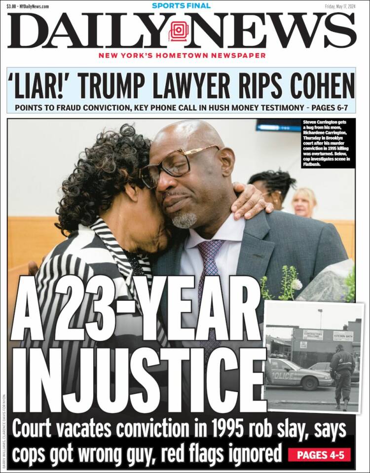 Portada de Daily News - New York (USA)