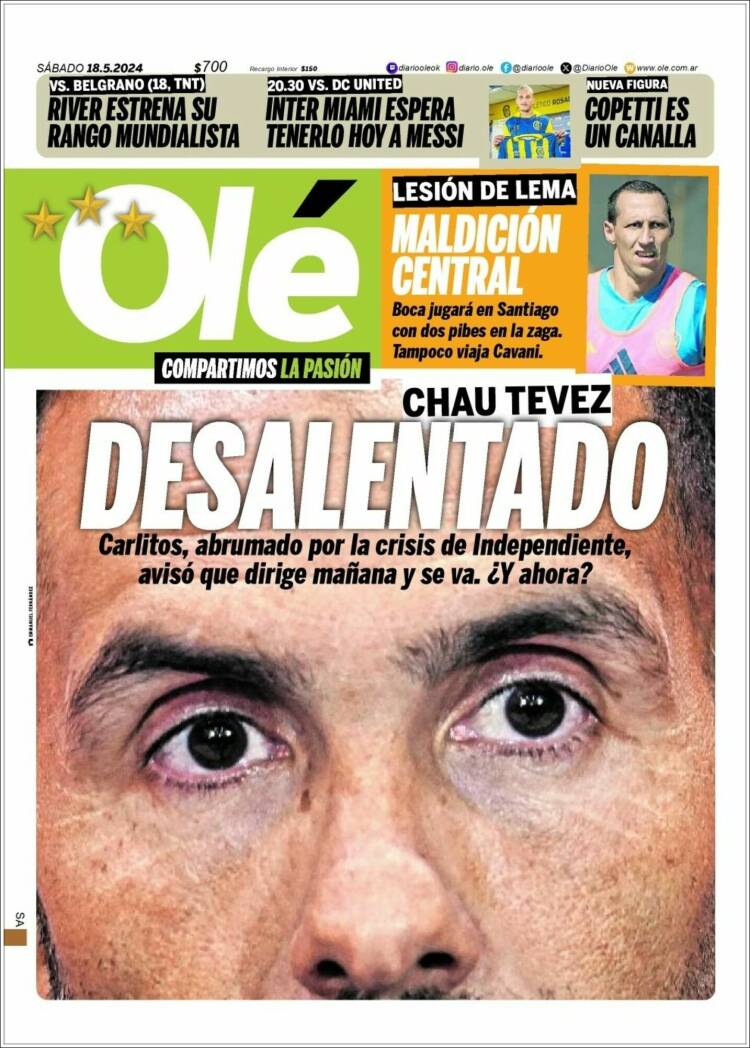 Portada de Olé (Argentina)