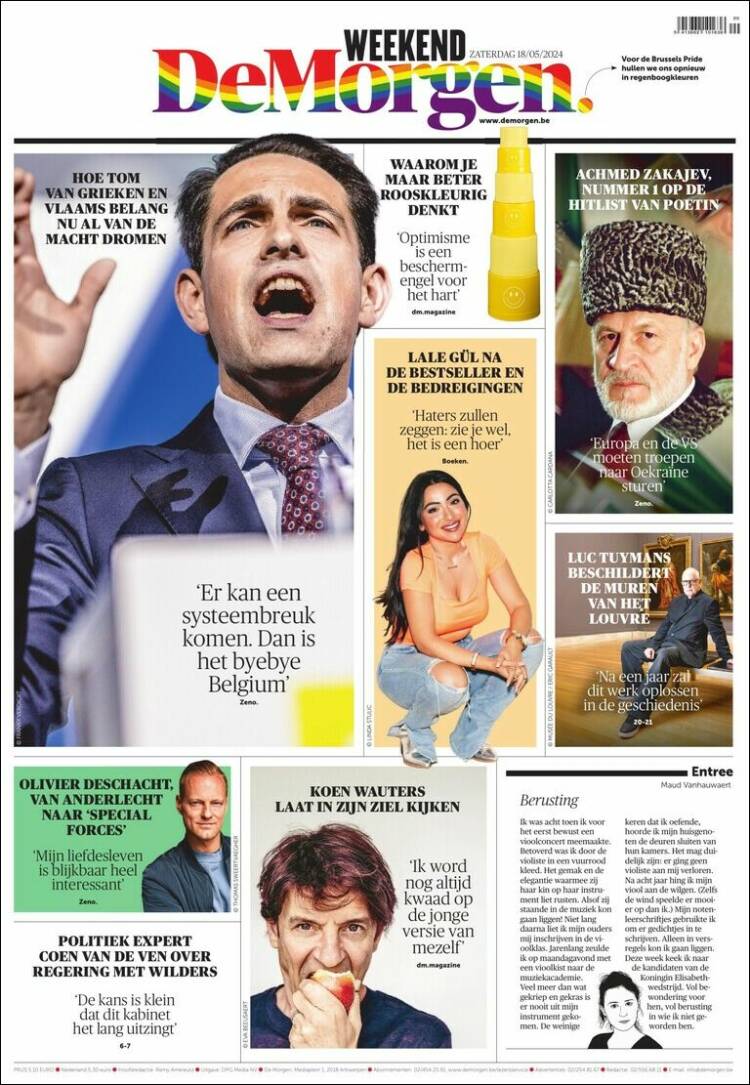 Portada de De Morgen (B&eacute;lgica)