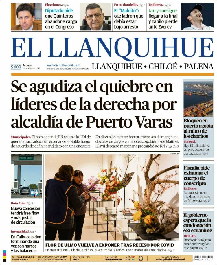 Portada de El Llanquihue (Chile)