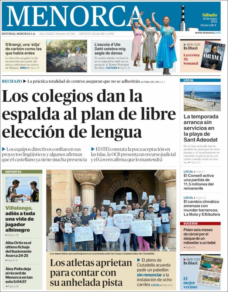 Portada de Menorca - Diario Insular (España)