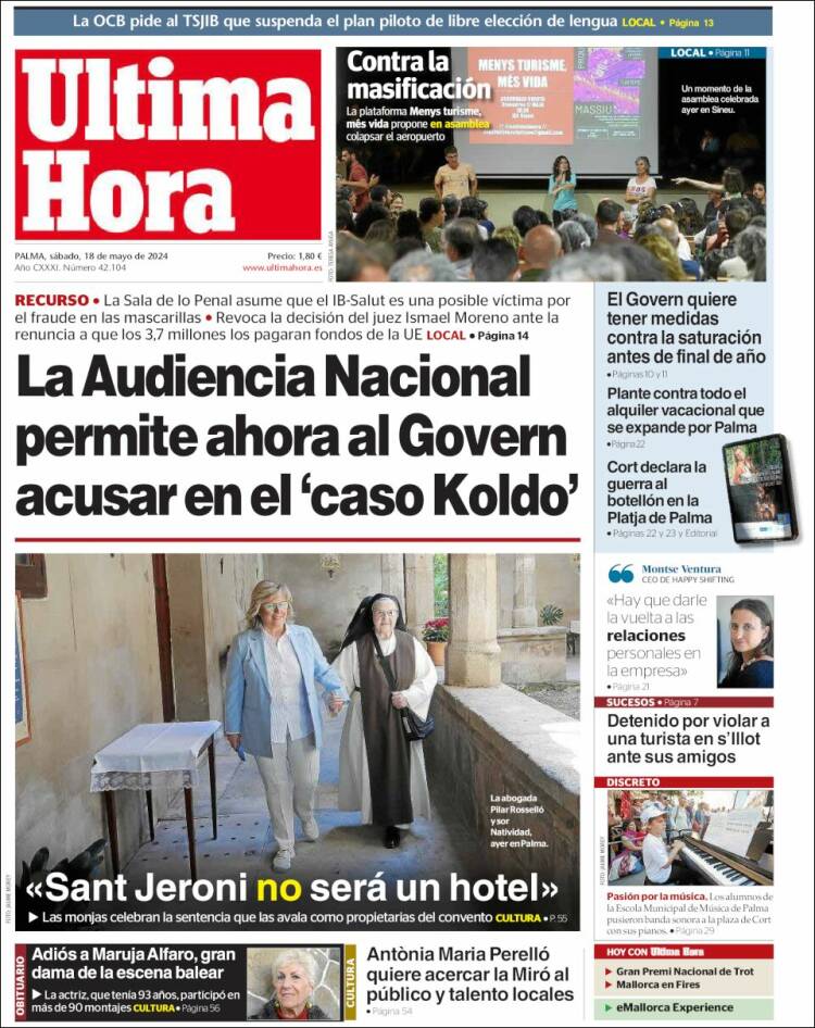 Portada de Última Hora (España)