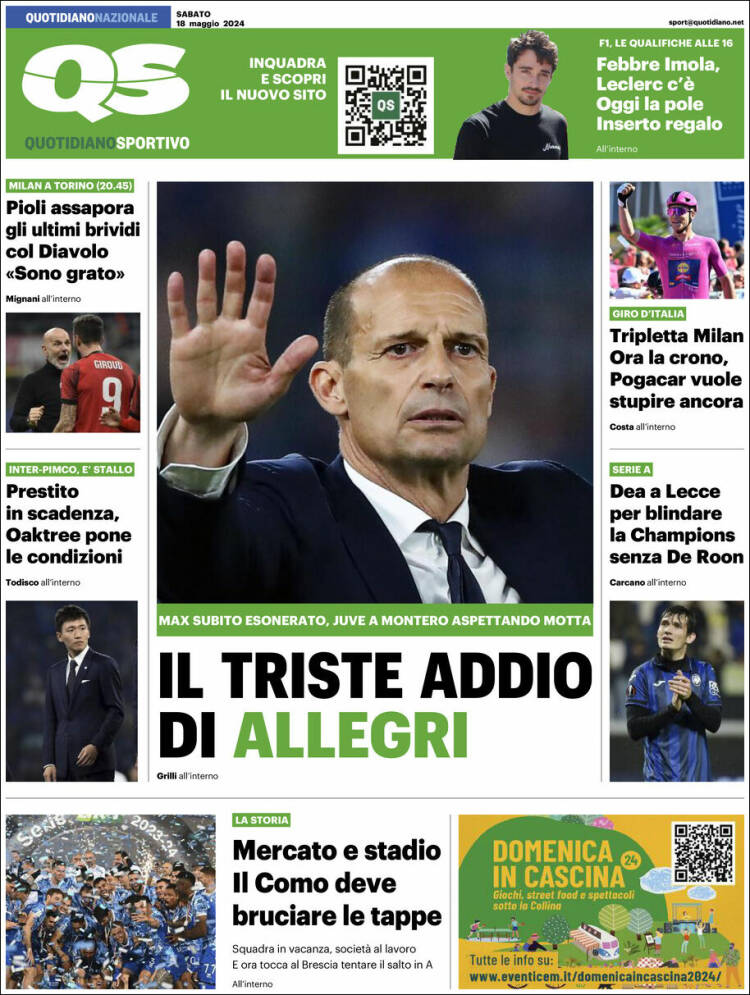 Portada de Quotidiano Sportivo (Italia)