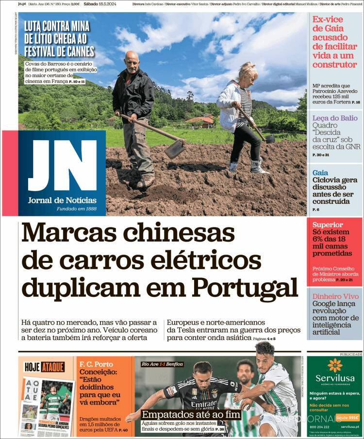 Portada de Jornal de Notícias (Portugal)