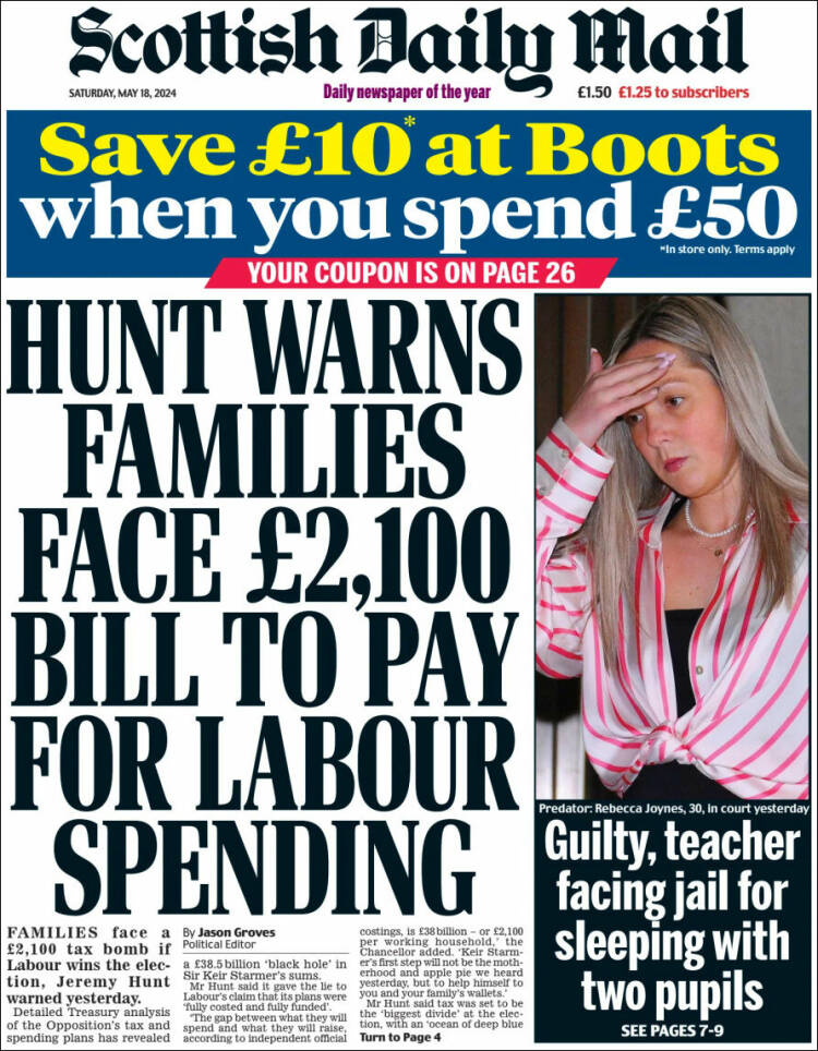 Portada de Scottish Daily Mail (Reino Unido)