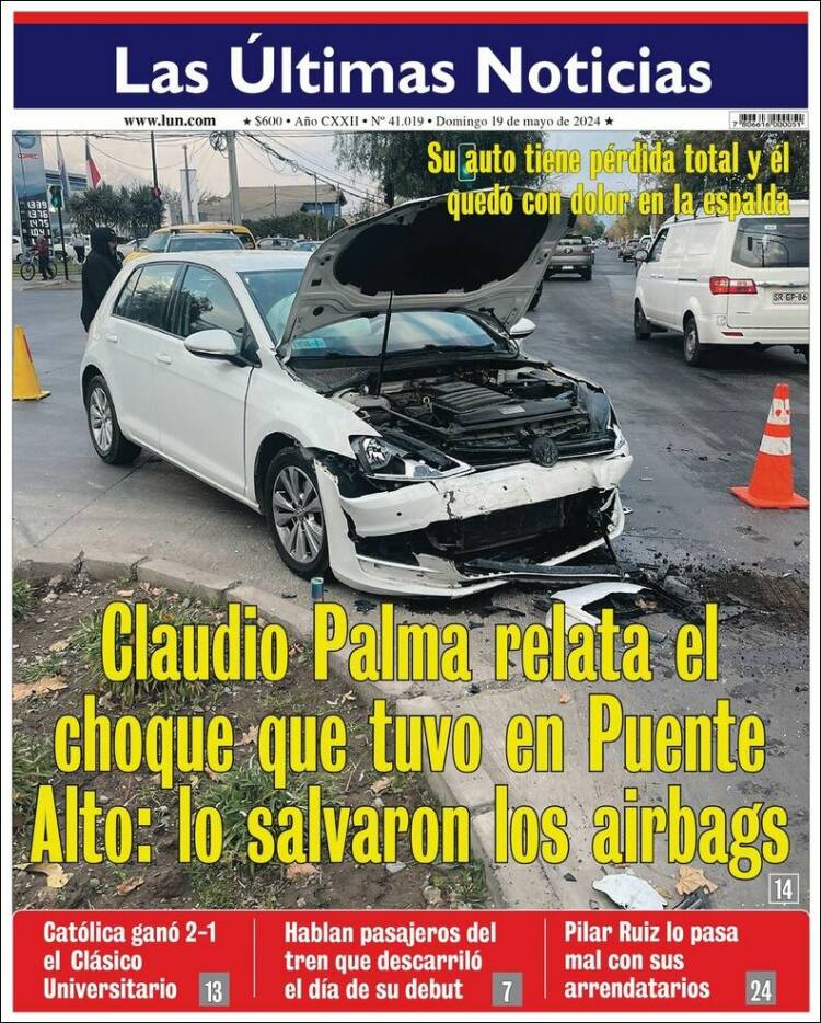 Portada de Las Últimas Noticias (Chile)