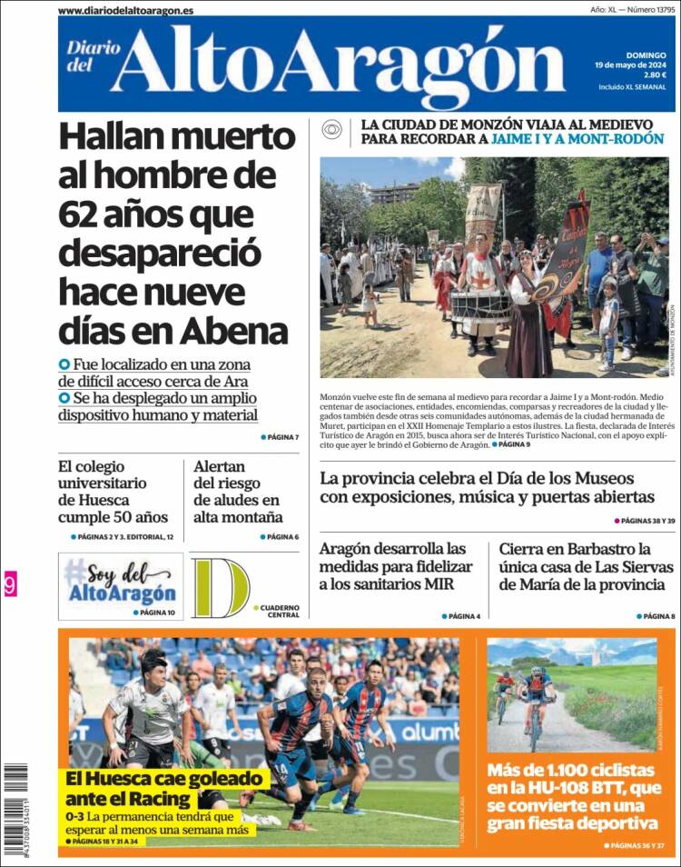 Portada de Diario del AltoAragón (España)