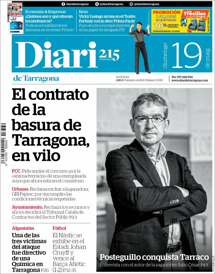 Portada de Diari de Tarragona (España)