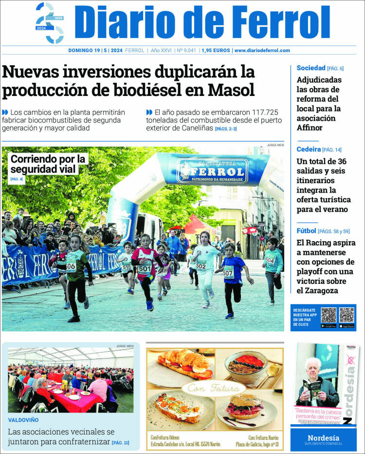 Portada de Diario de Ferrol (España)