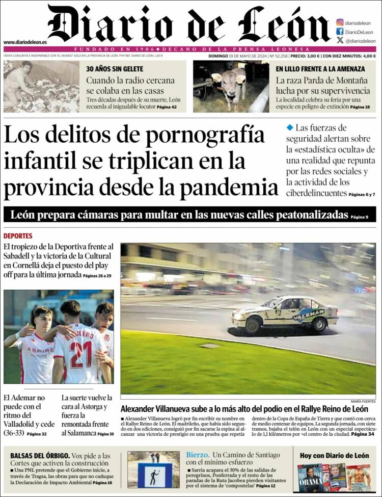 Portada de Diario de León (España)