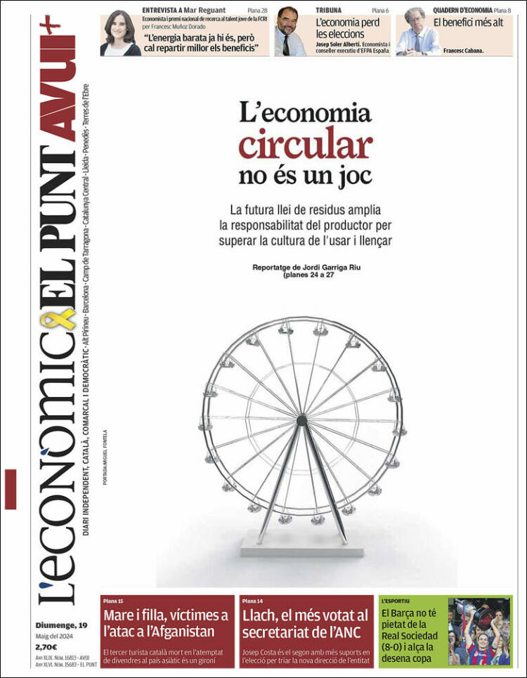 Portada de El Punt Avui (España)