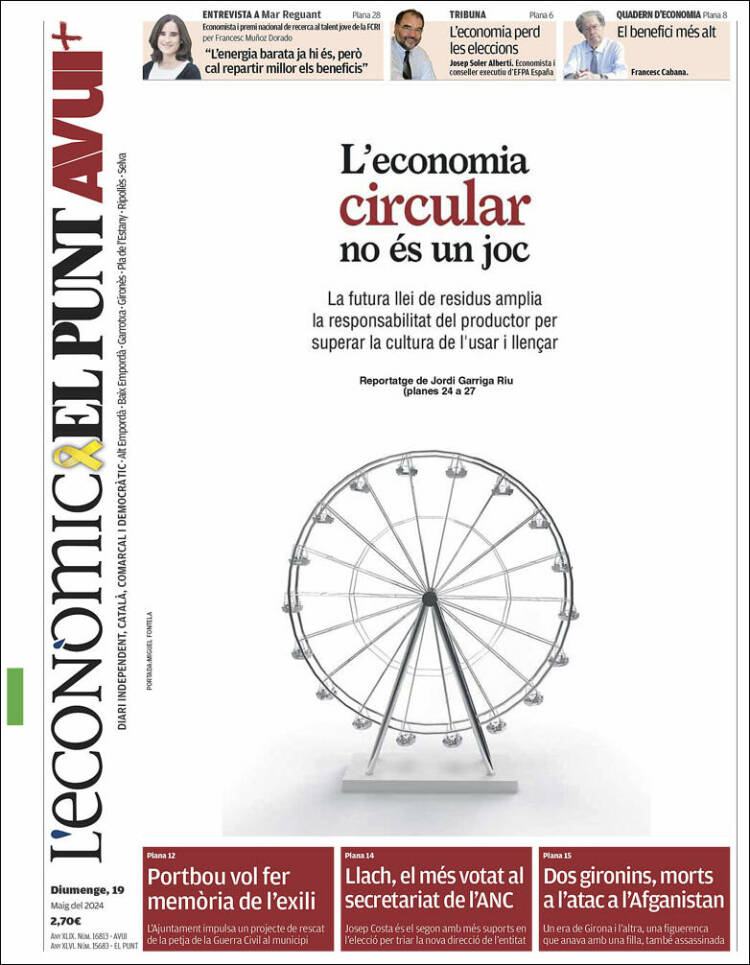 Portada de El Punt Avui - Girona (España)