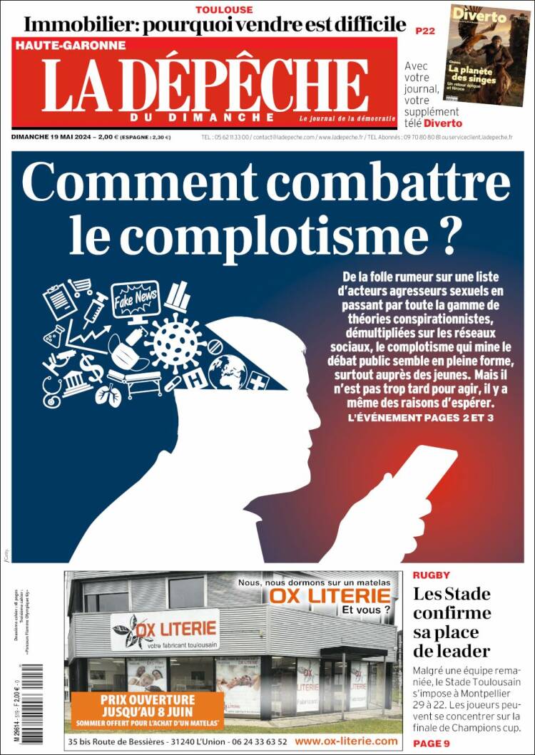 Portada de La Dépêche du Midi (Francia)