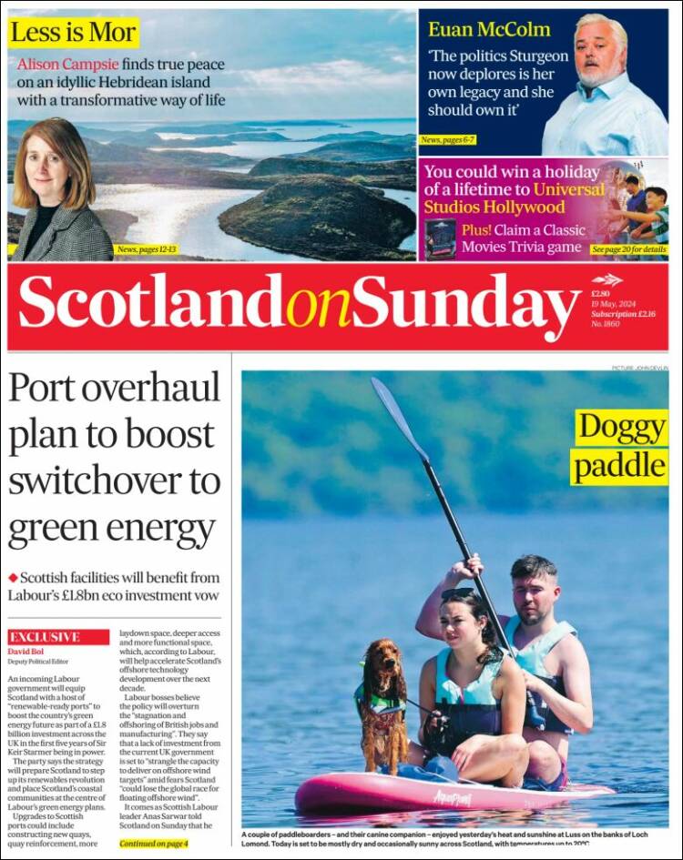 Portada de The Scotsman (Reino Unido)