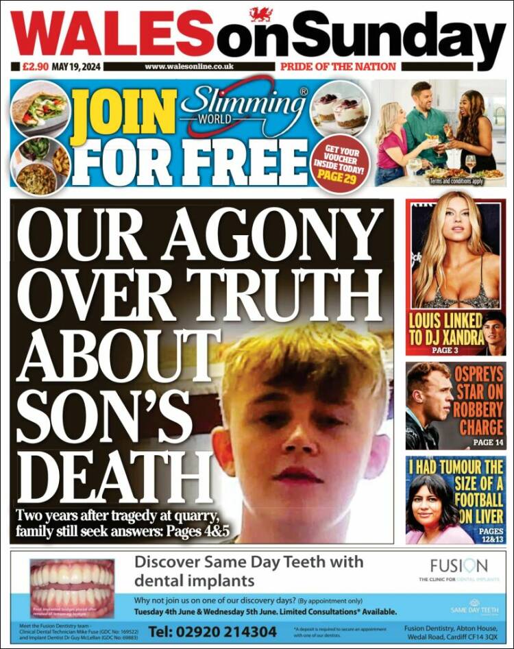 Portada de Western Mail (Reino Unido)