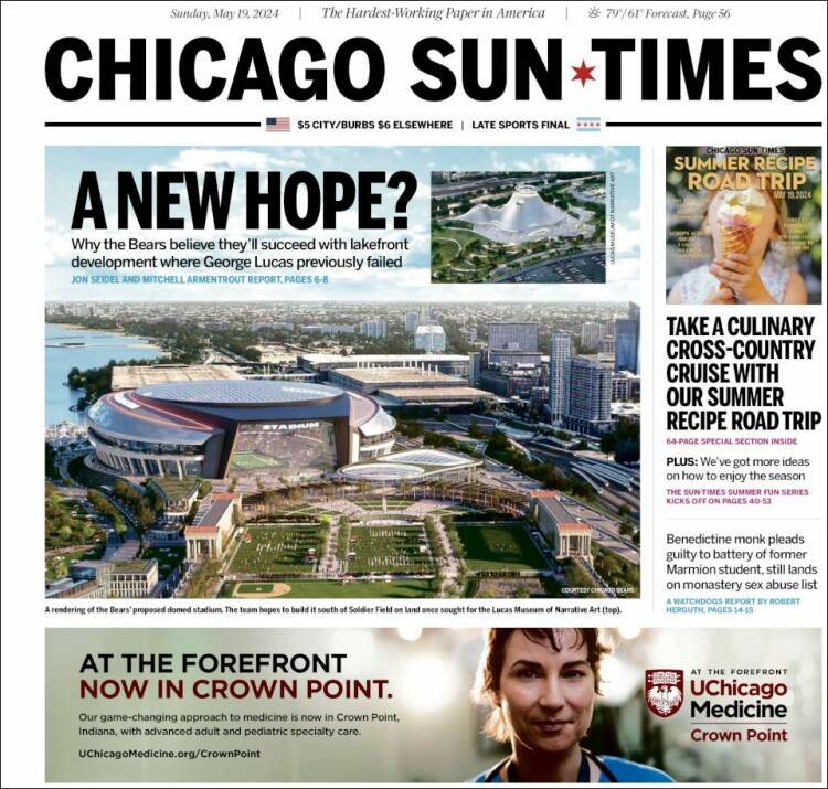 Portada de Chicago Sun-Times (USA)