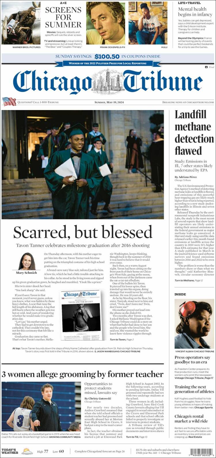 Portada de Chicago Tribune (USA)