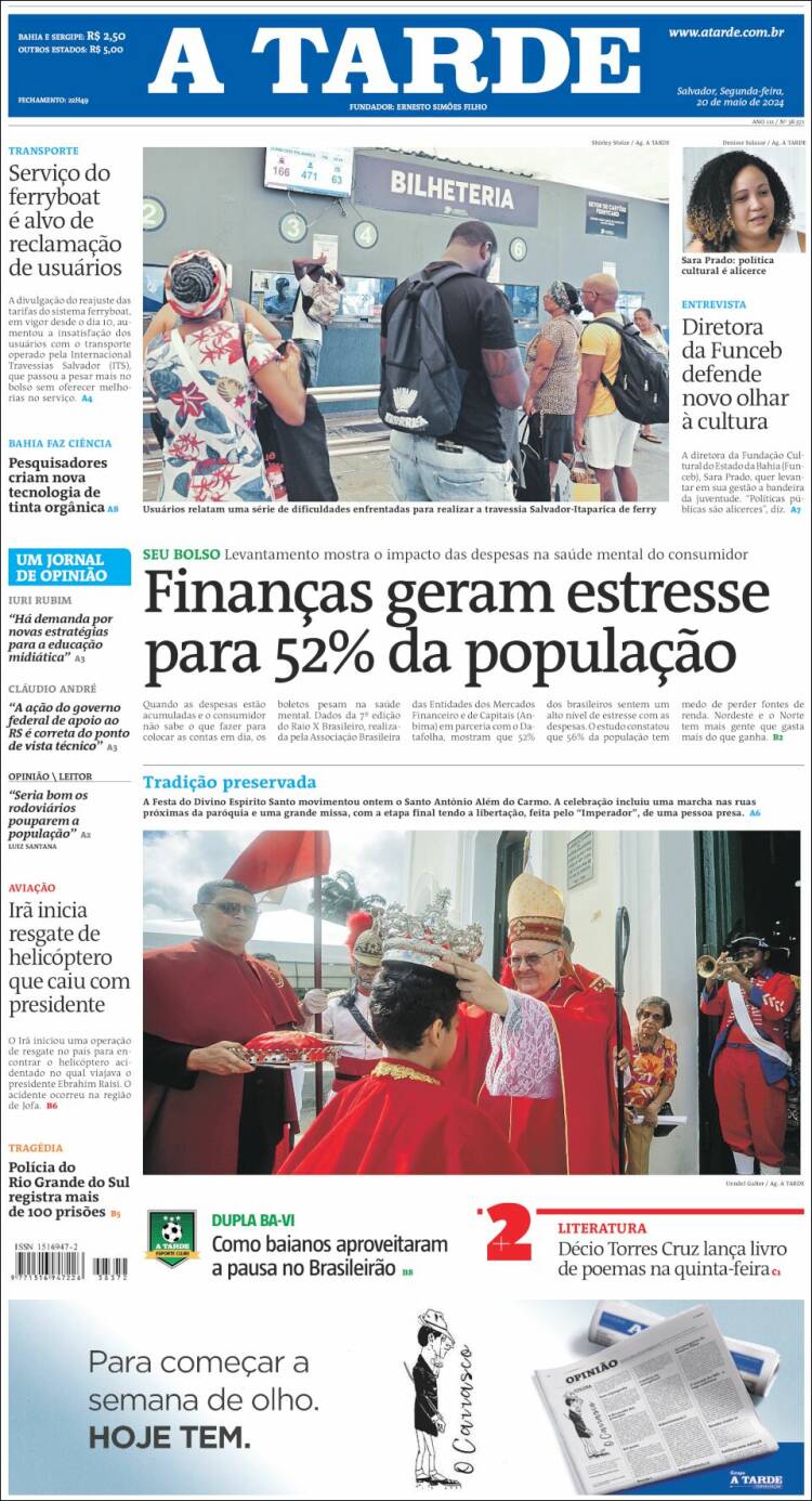 Portada de Diário A Tarde (Brasil)