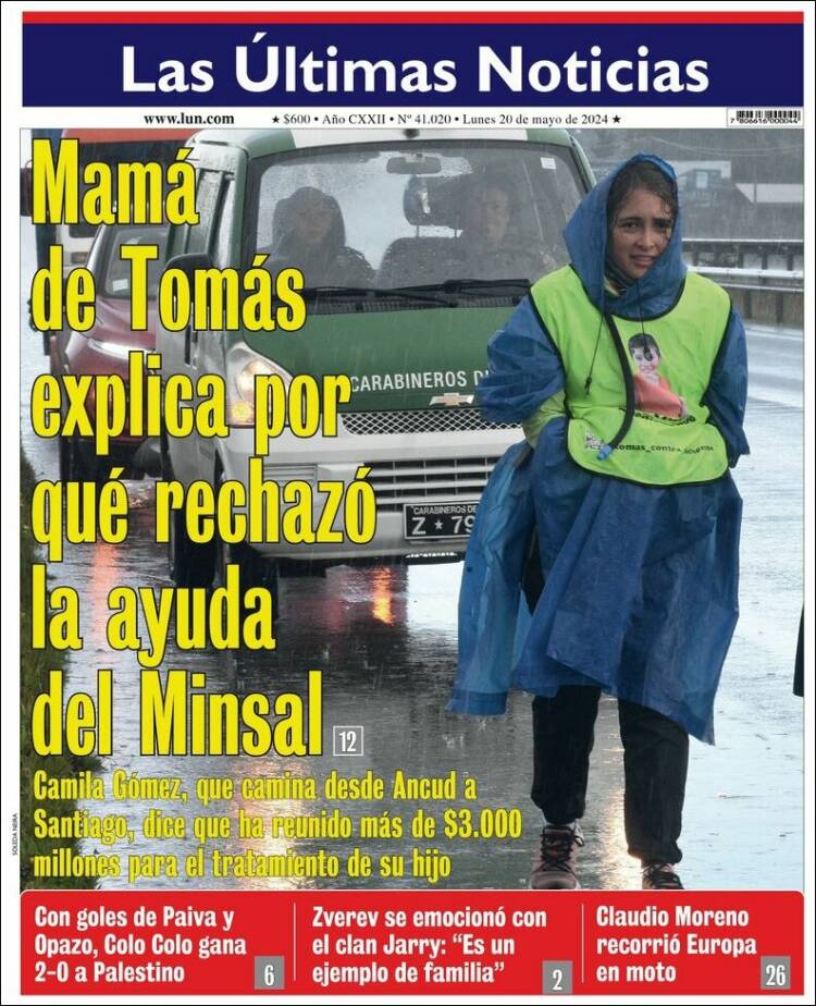 Portada de Las Últimas Noticias (Chile)