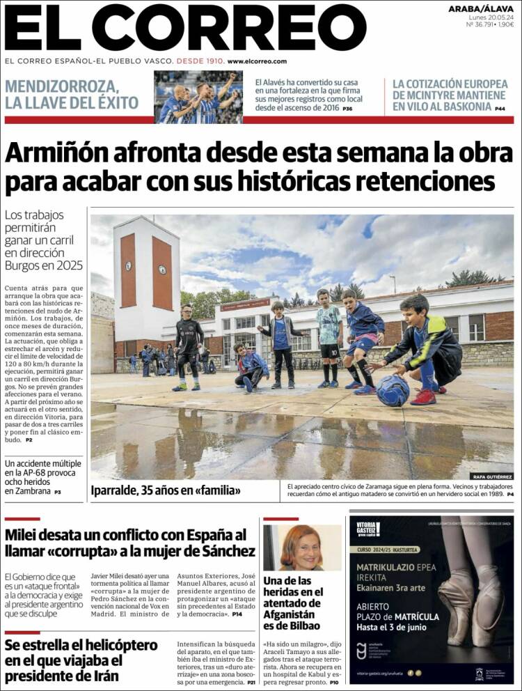 Portada de El Correo - Álava (España)