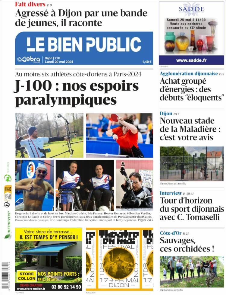 Portada de Le Bien Public (Francia)