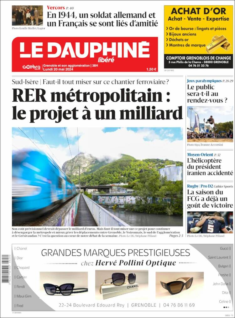 Portada de Le Dauphiné Libéré (Francia)