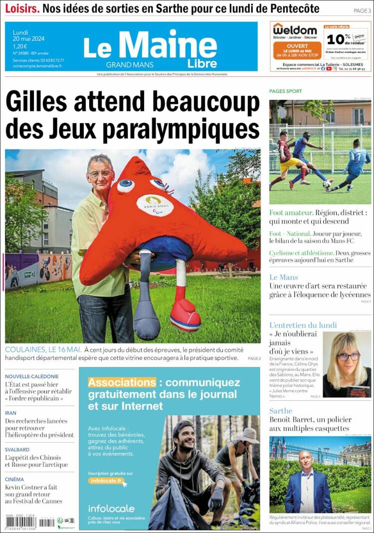 Portada de Le Maine Libre (Francia)