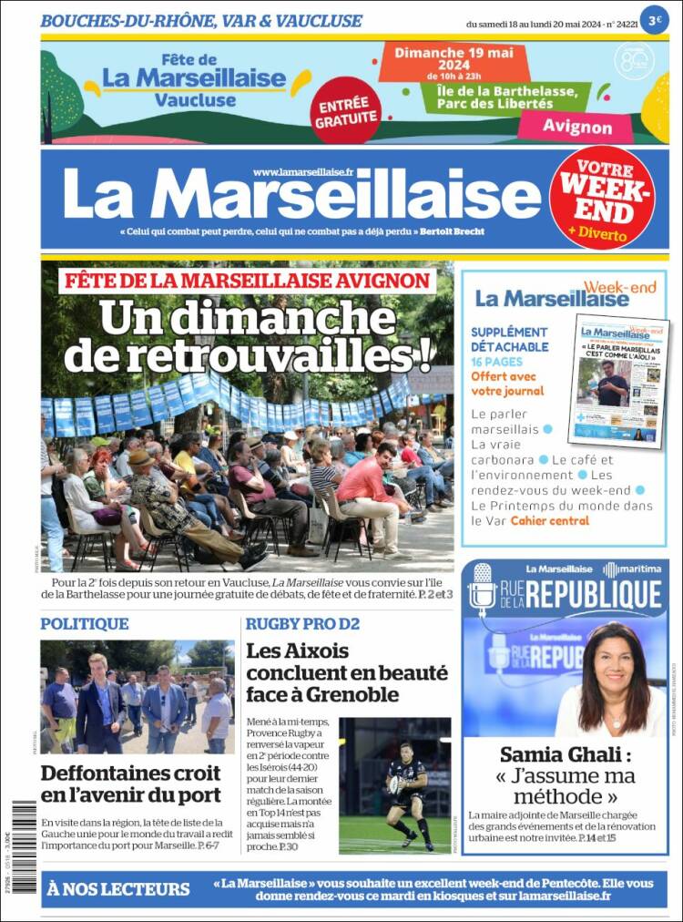 Portada de La Marseillaise (Francia)