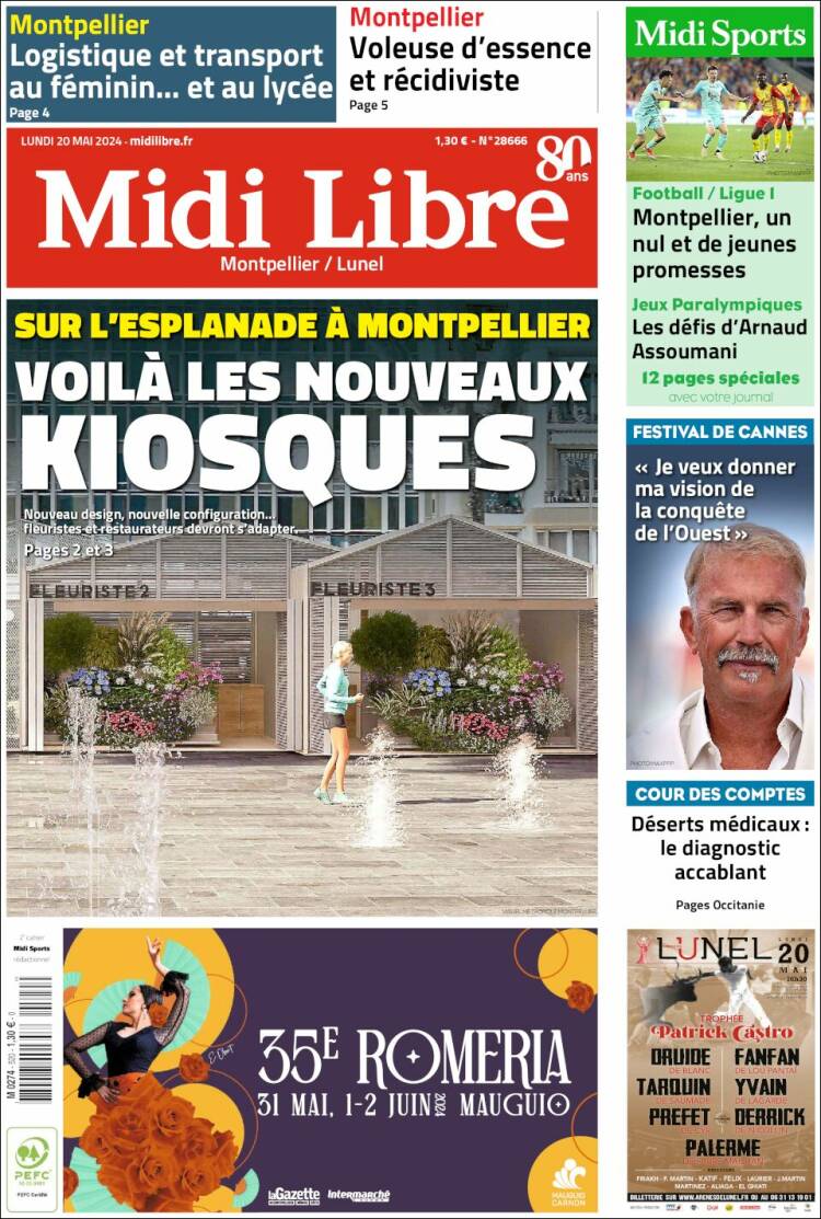 Portada de Midi Libre (Francia)