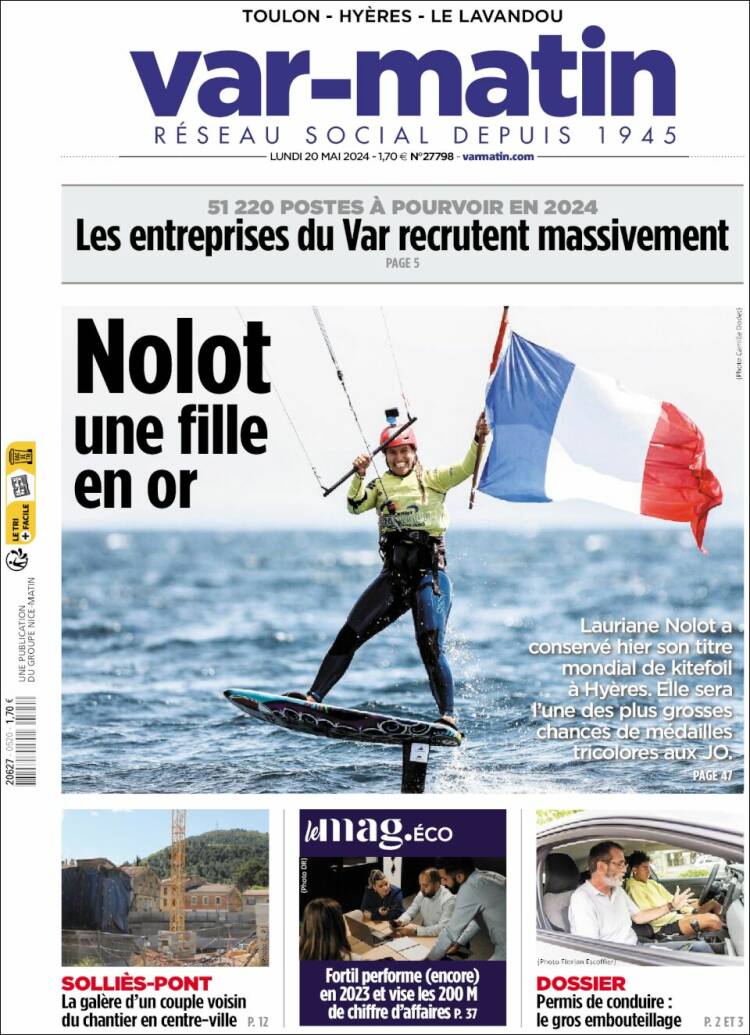 Portada de Var-Matin (Francia)