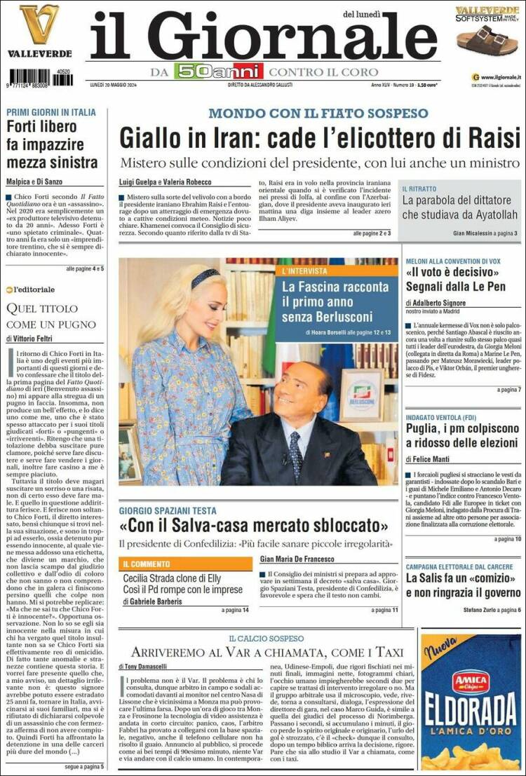 Portada de il Giornale (Italia)