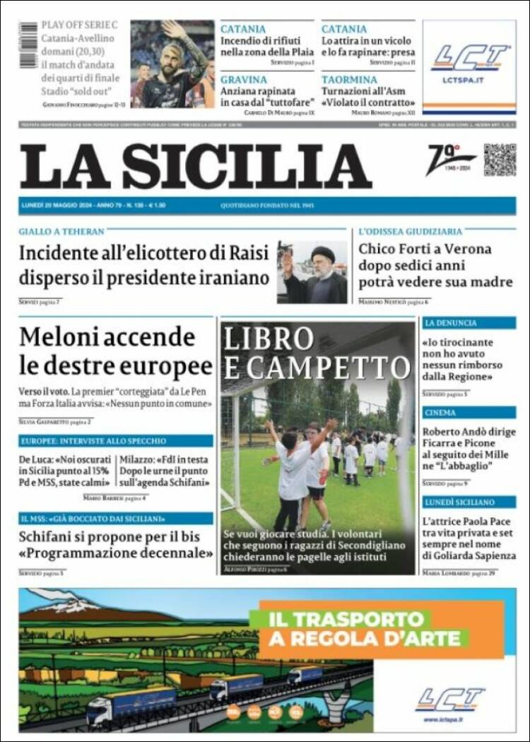 Portada de La Sicilia (Italia)