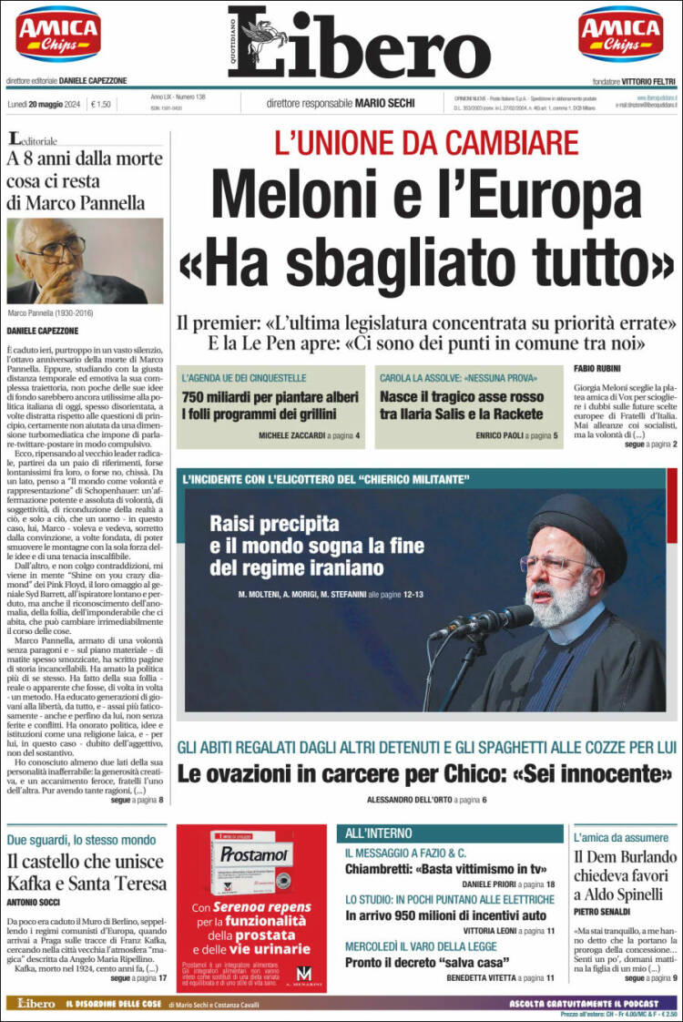 Portada de Libero (Italia)