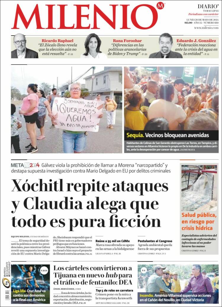 Portada de Milenio - Tamaulipas (México)