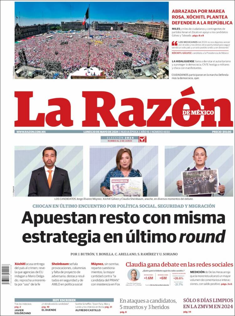 Portada de La Razón (México)