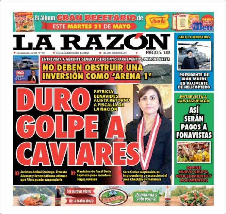 Portada de La Razón (Perú)