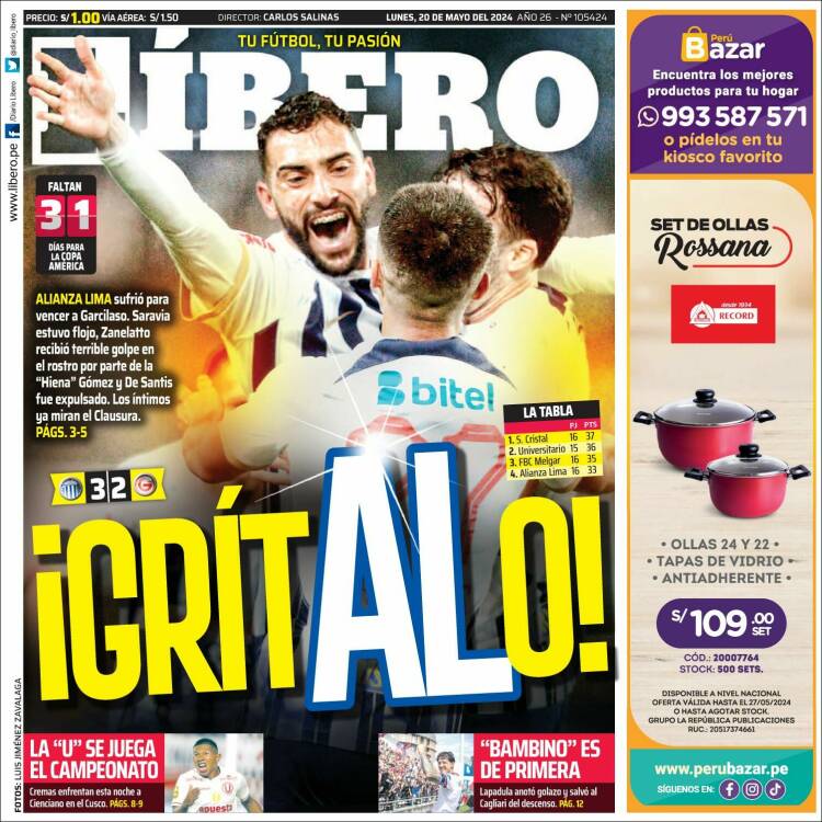 Portada de Líbero (Perú)