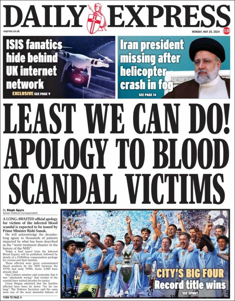 Portada de Daily Express (Reino Unido)