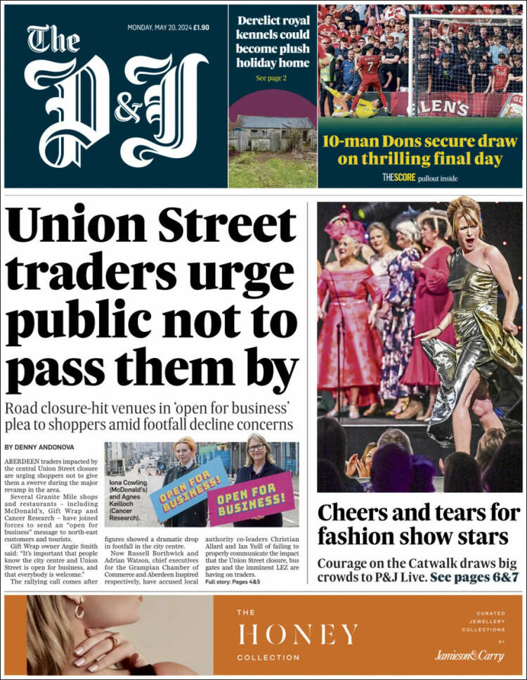 Portada de The Press and Journal (Reino Unido)