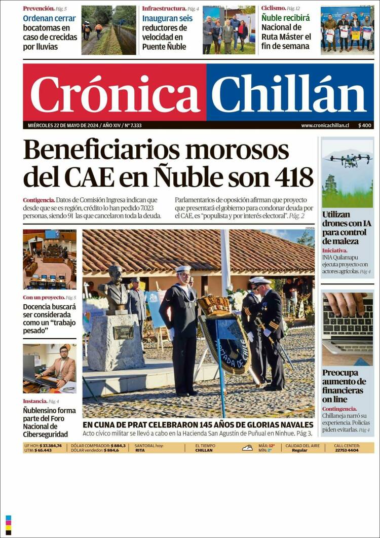 Portada de Crónica Chillán (Chile)