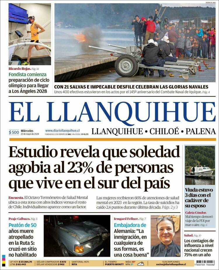 Portada de El Llanquihue (Chile)